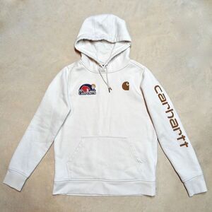 Carhartt Spellout Hoodie Sweatshirt Size Medium (8/10) Relaxed Fit Workwear